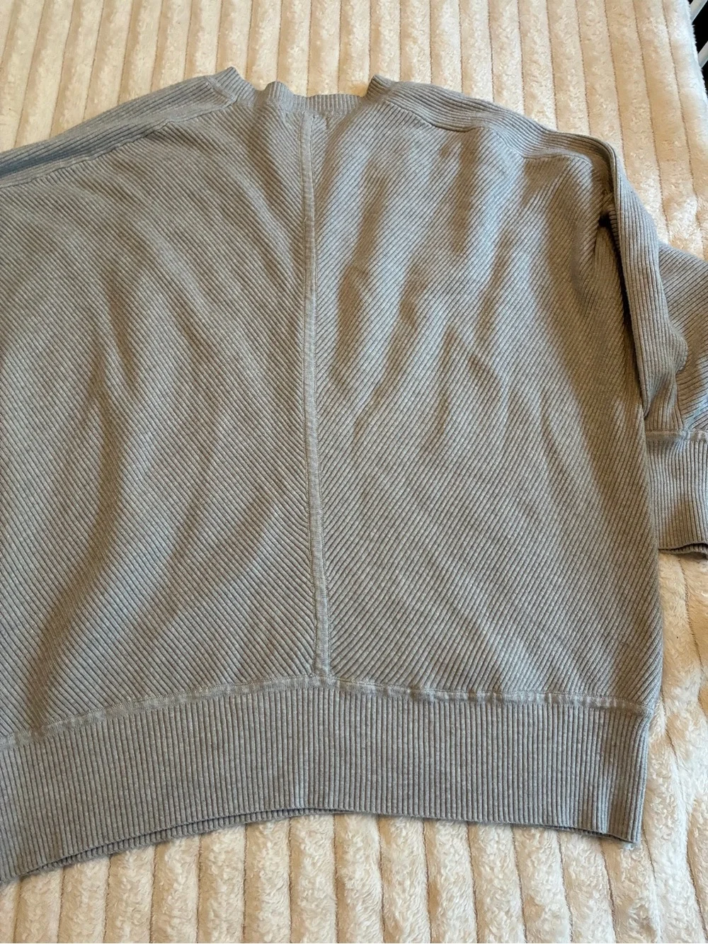 1X- Molly & Isadora Gray Heavy Knit Slouchy Sweater | Cozy 3/4 Sleeve Pullover 🩶